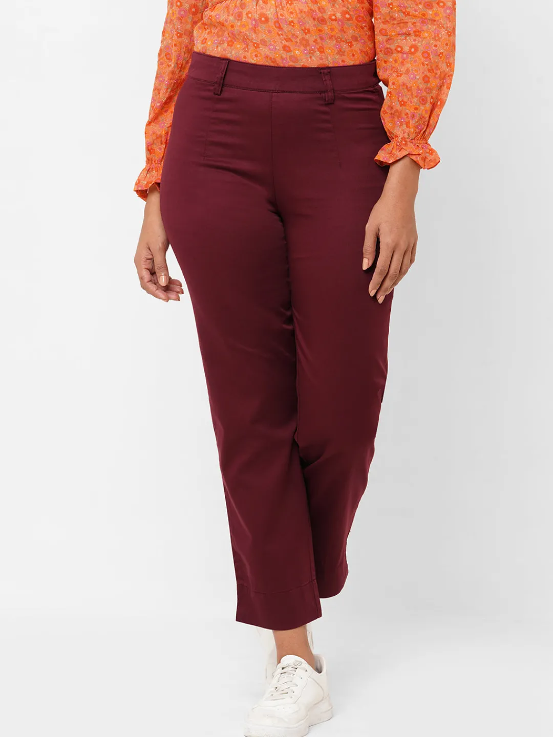 Women Cottonworld Trousers^Women's Cotton Lycra Regular Fit Pant