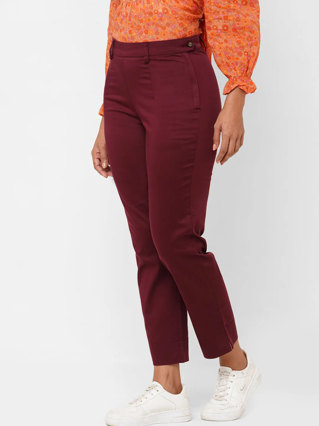 Women Cottonworld Trousers^Women's Cotton Lycra Regular Fit Pant