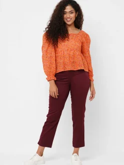 Women Cottonworld Trousers^Women's Cotton Lycra Regular Fit Pant