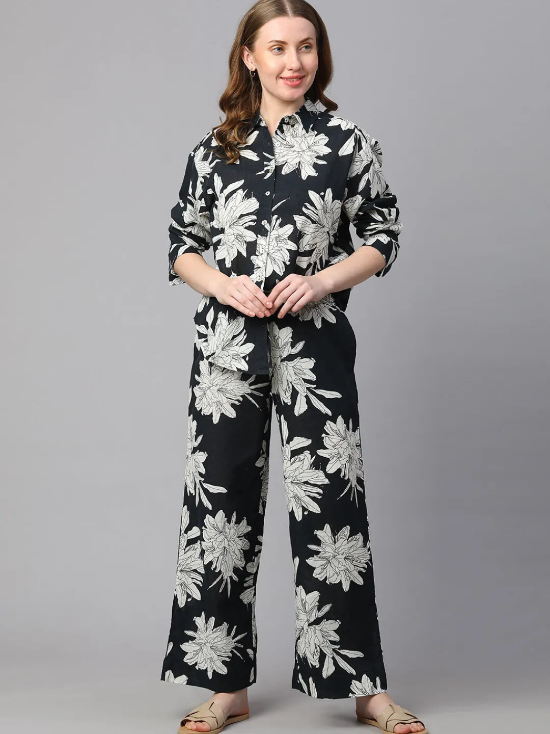 Women Cottonworld Trousers^Women's Cotton Flax Regular Fit Pant