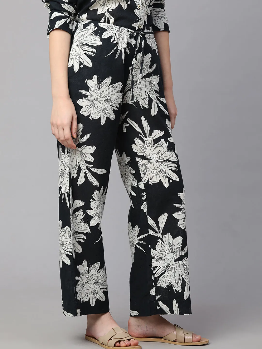 Women Cottonworld Trousers^Women's Cotton Flax Regular Fit Pant