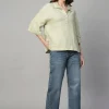 Women Cottonworld Tops & Shirts | Tops & Shirts^Women's 100% Linen Boxy Fit Blouse