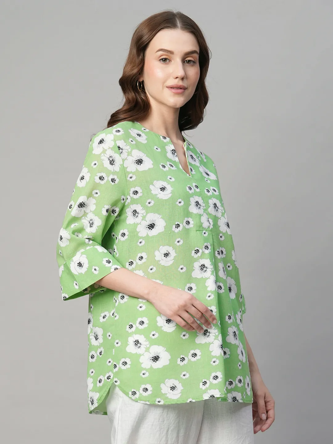 Women Cottonworld Tops & Shirts | Tops & Shirts^Women's Cotton Linen Regular Fit Blouse