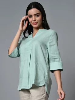 Women Cottonworld Tops & Shirts | Tops & Shirts^Women's Linen Excel Regular Fit Blouse