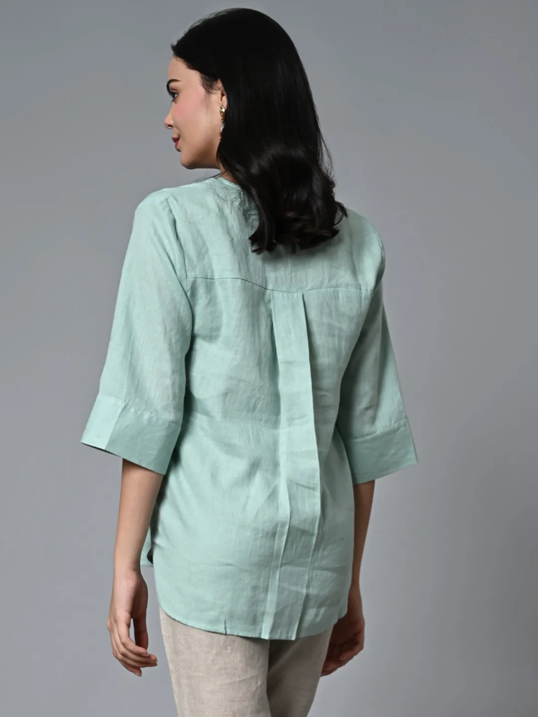 Women Cottonworld Tops & Shirts | Tops & Shirts^Women's Linen Excel Regular Fit Blouse