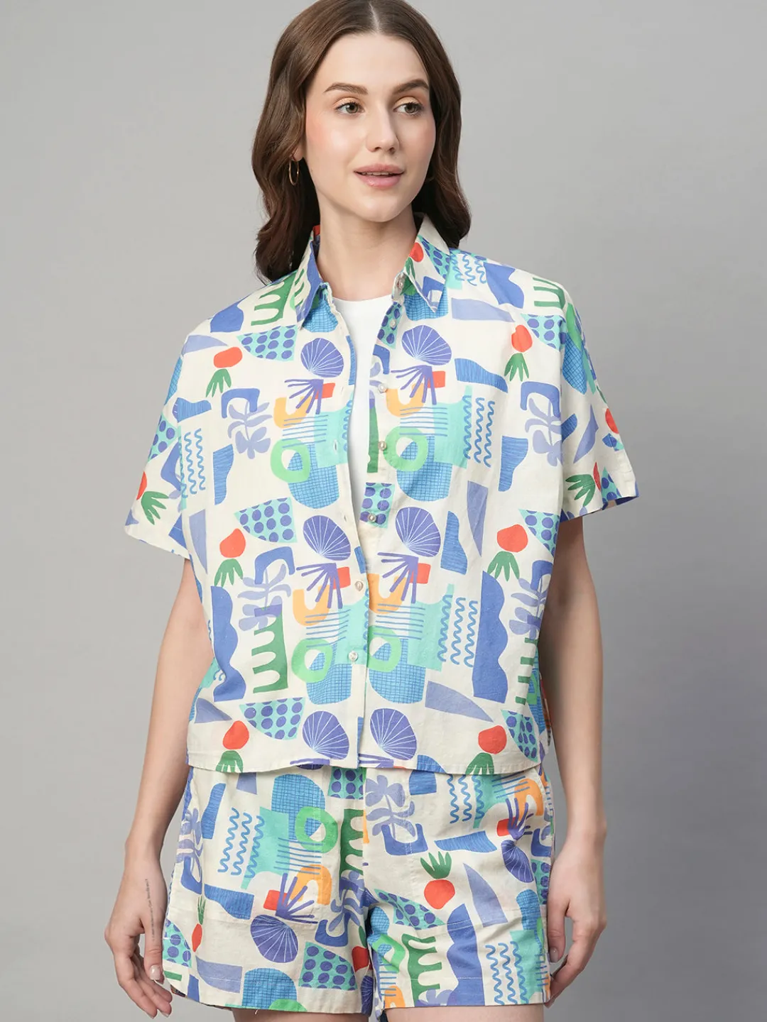 Women Cottonworld Tops & Shirts | Tops & Shirts^Women's Cotton Linen Boxy Fit Blouse