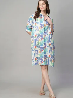 Women Cottonworld Dresses | Dresses^Women's Cotton Linen Boxy Fit Dress