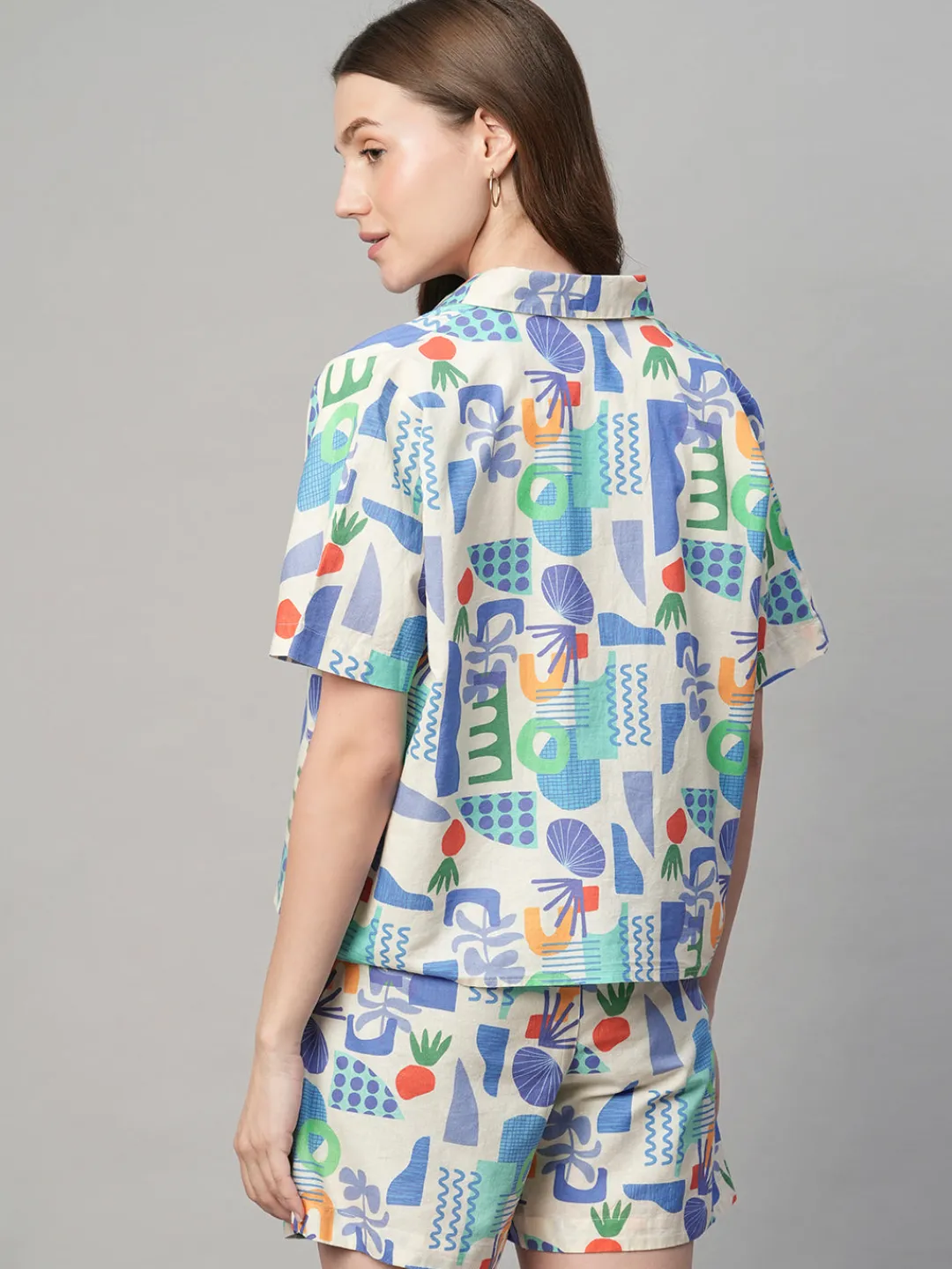 Women Cottonworld Tops & Shirts | Tops & Shirts^Women's Cotton Linen Boxy Fit Blouse