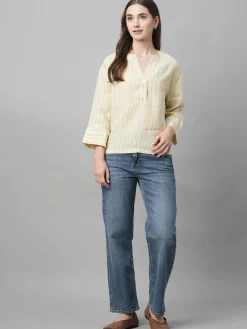 Women Cottonworld Tops & Shirts | Tops & Shirts^Women's Linen Boxy Fit Blouse