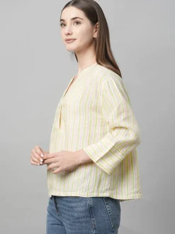 Women Cottonworld Tops & Shirts | Tops & Shirts^Women's Linen Boxy Fit Blouse