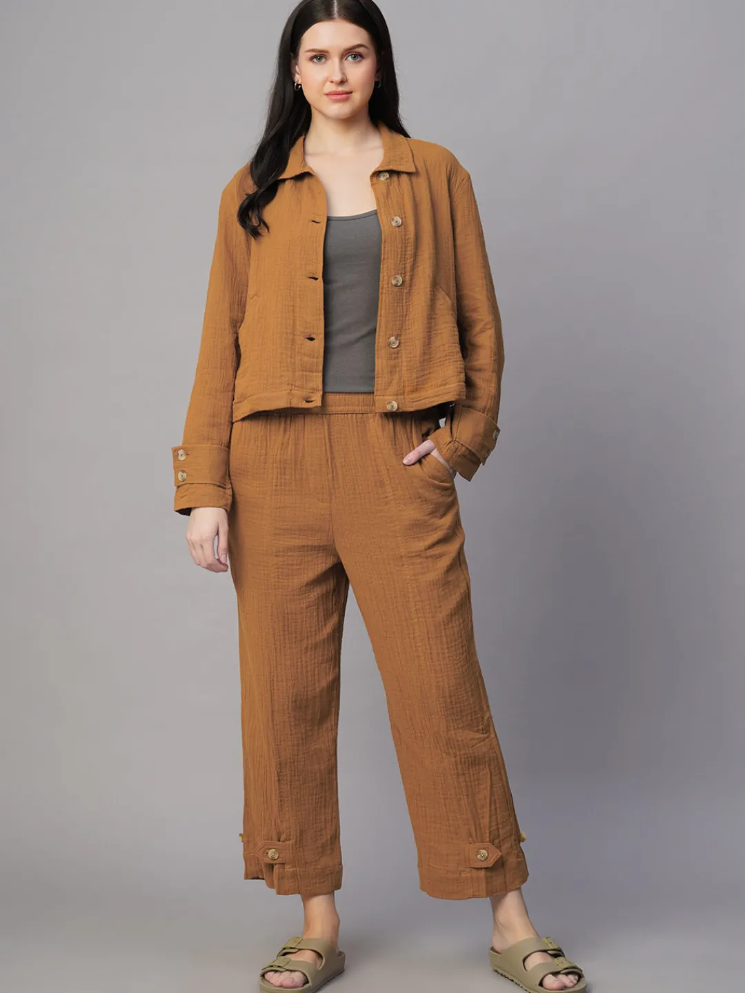 Women Cottonworld Jackets^Women's 100% Cotton Boxy Fit Jacket