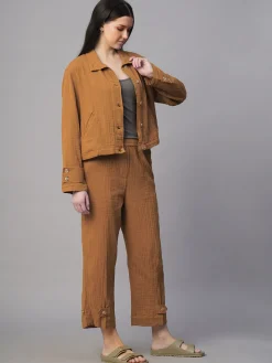 Women Cottonworld Jackets^Women's 100% Cotton Boxy Fit Jacket