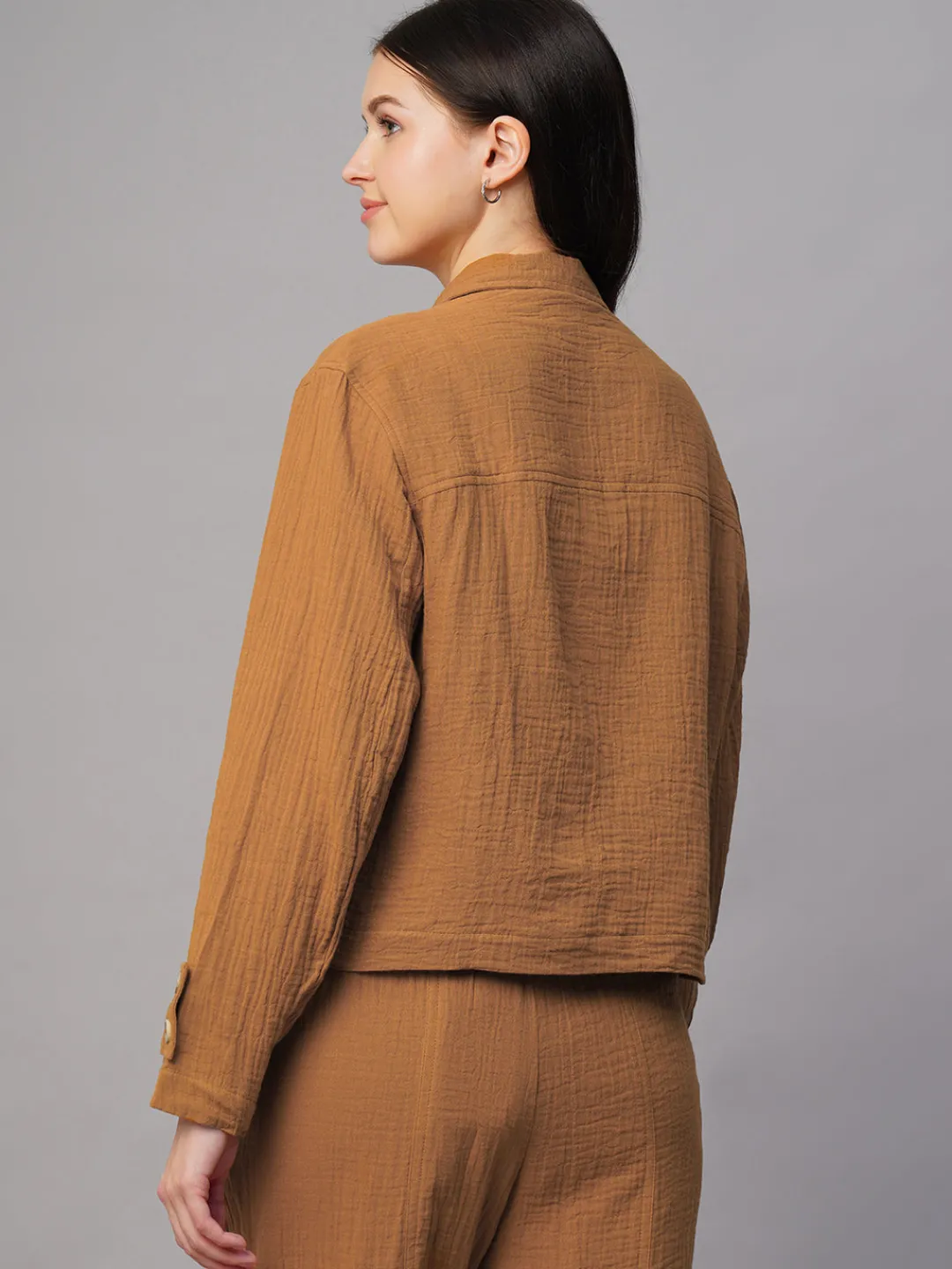 Women Cottonworld Jackets^Women's 100% Cotton Boxy Fit Jacket