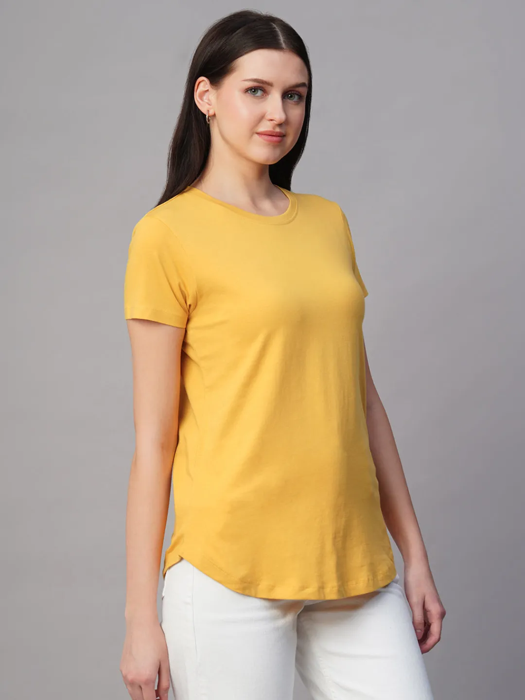 Women Cottonworld Round Neck | Regular Fit^Women's 100% Cotton Regular Fit Tshirt