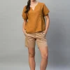 Women Cottonworld Tops & Shirts | Tops & Shirts^Women's 100% Linen Regular Fit Blouse