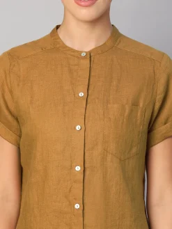 Women Cottonworld Tops & Shirts | Tops & Shirts^Women's 100% Linen Regular Fit Blouse