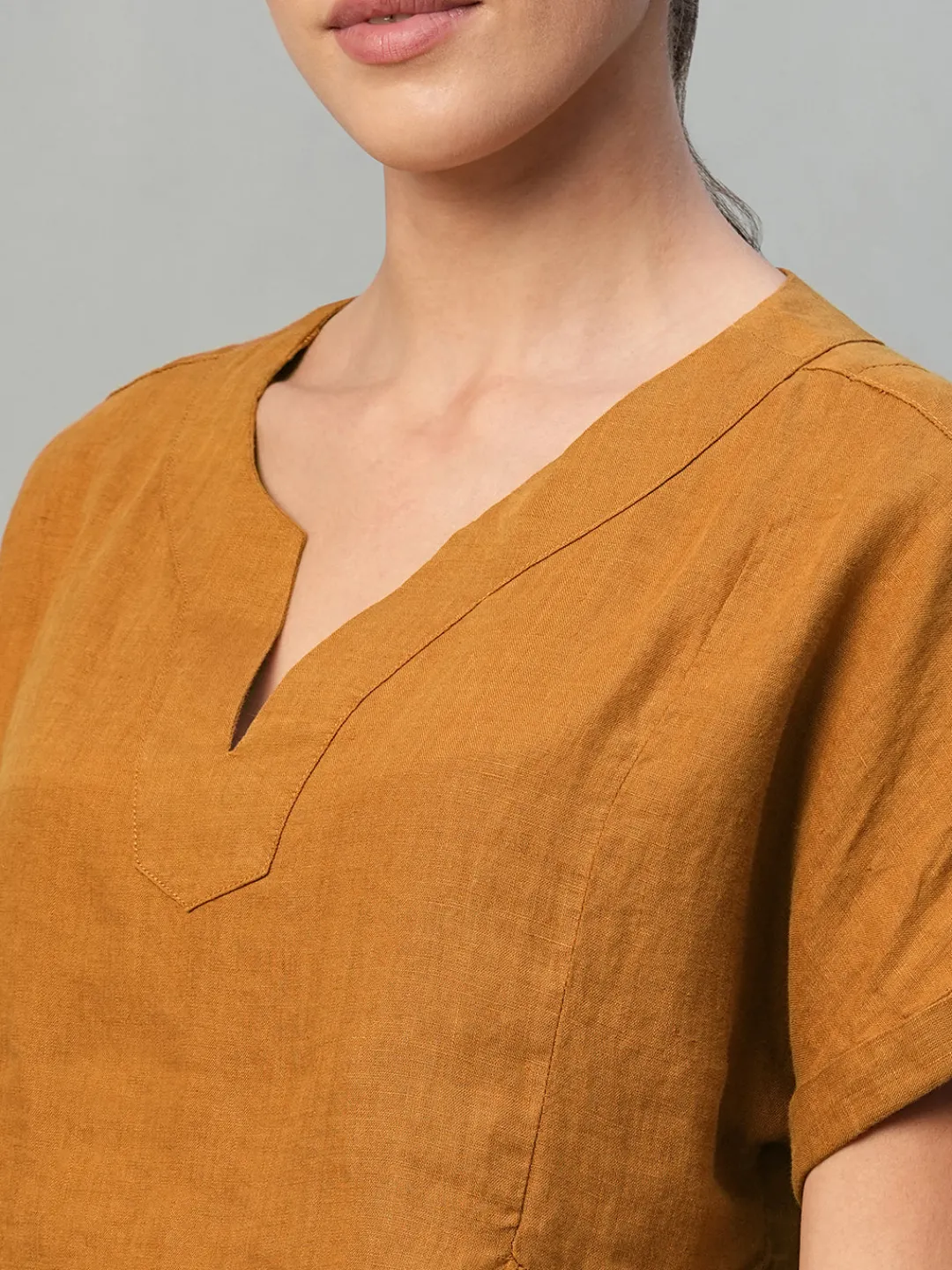 Women Cottonworld Tops & Shirts | Tops & Shirts^Women's 100% Linen Regular Fit Blouse