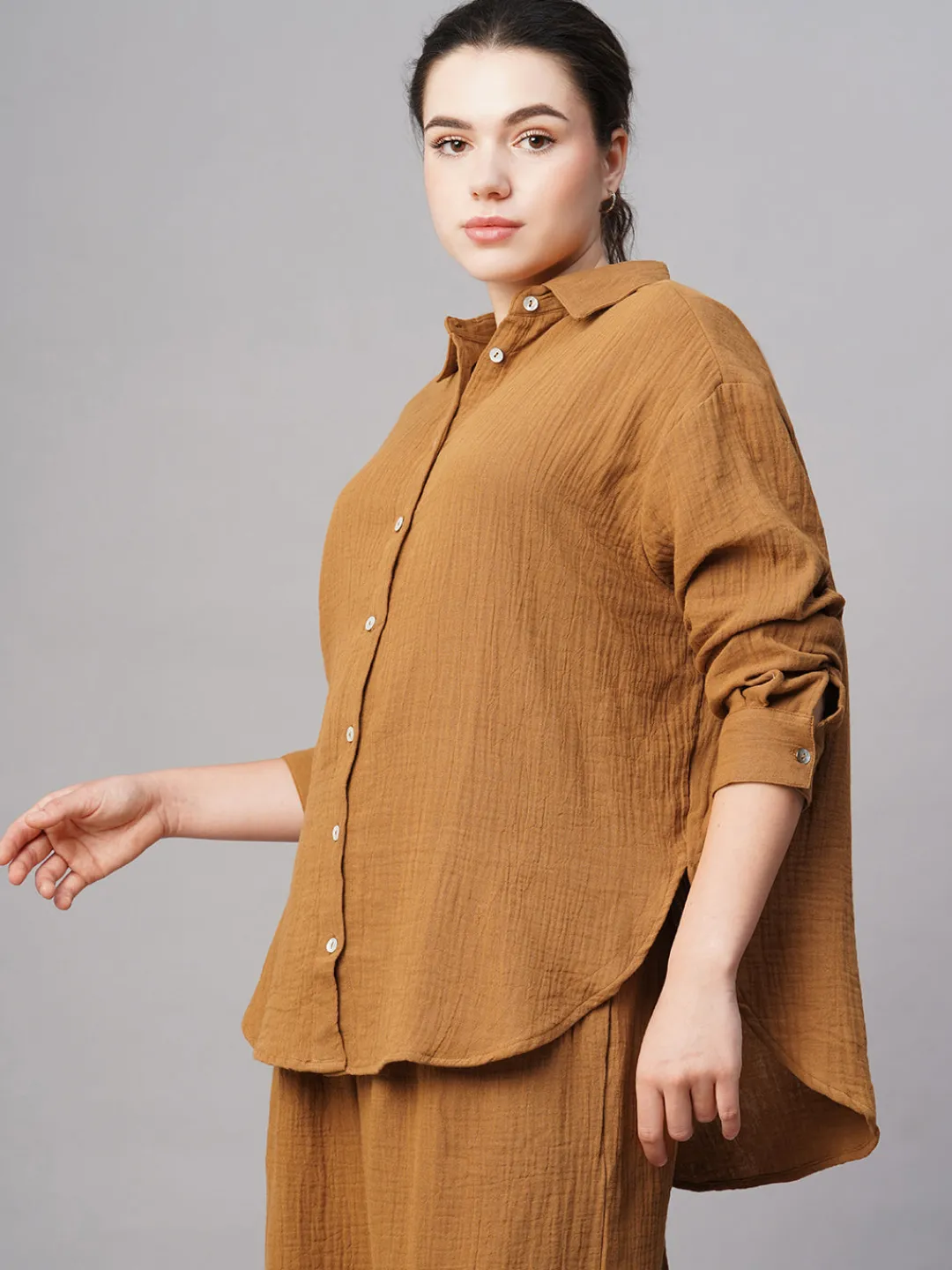 Women Cottonworld Womens Co-Ord Sets^Women's Cotton Boxy Fit Blouse