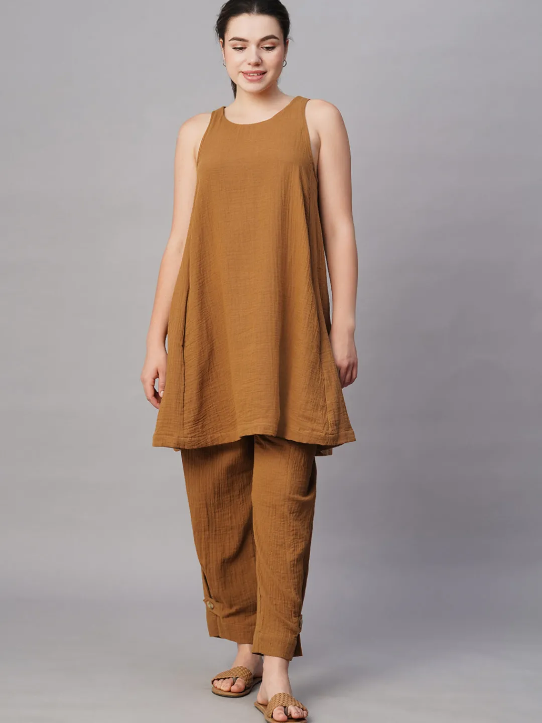 Women Cottonworld Womens Co-Ord Sets^Women's Cotton Regular Fit Kurta