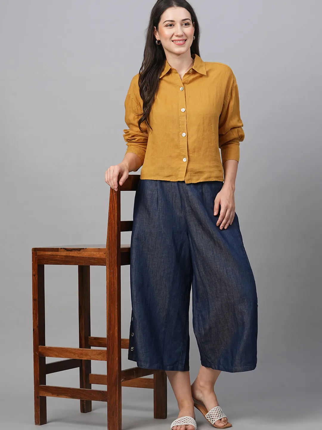 Women Cottonworld Tops & Shirts | Tops & Shirts^Women's Linen Boxy Fit Blouse