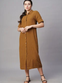 Women Cottonworld Dresses | Dresses^Women's Linen Viscose Regular Fit Dress