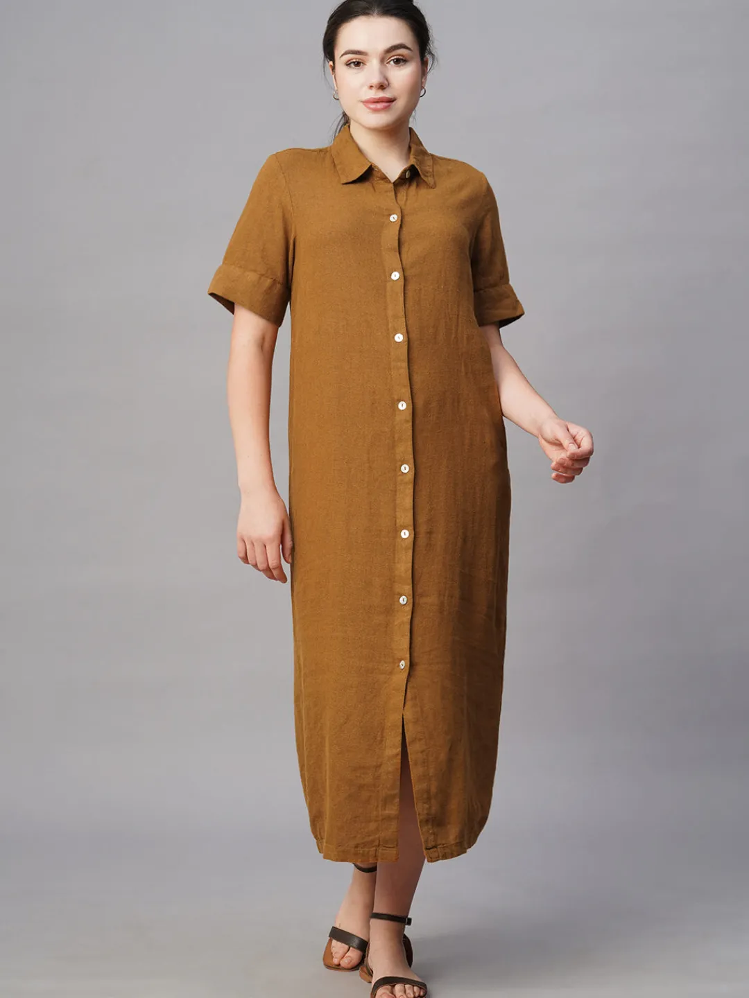 Women Cottonworld Dresses | Dresses^Women's Linen Viscose Regular Fit Dress