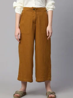 Women Cottonworld Culottes^Women's Linen Viscose Wide Leg Culotte