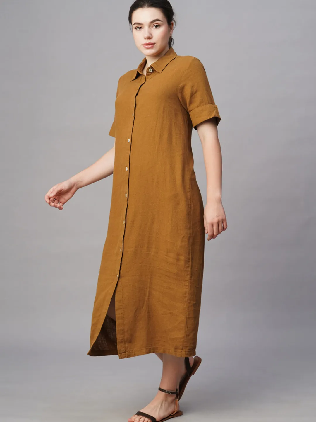 Women Cottonworld Dresses | Dresses^Women's Linen Viscose Regular Fit Dress