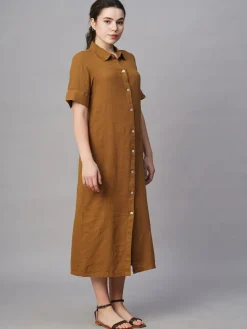 Women Cottonworld Dresses | Dresses^Women's Linen Viscose Regular Fit Dress