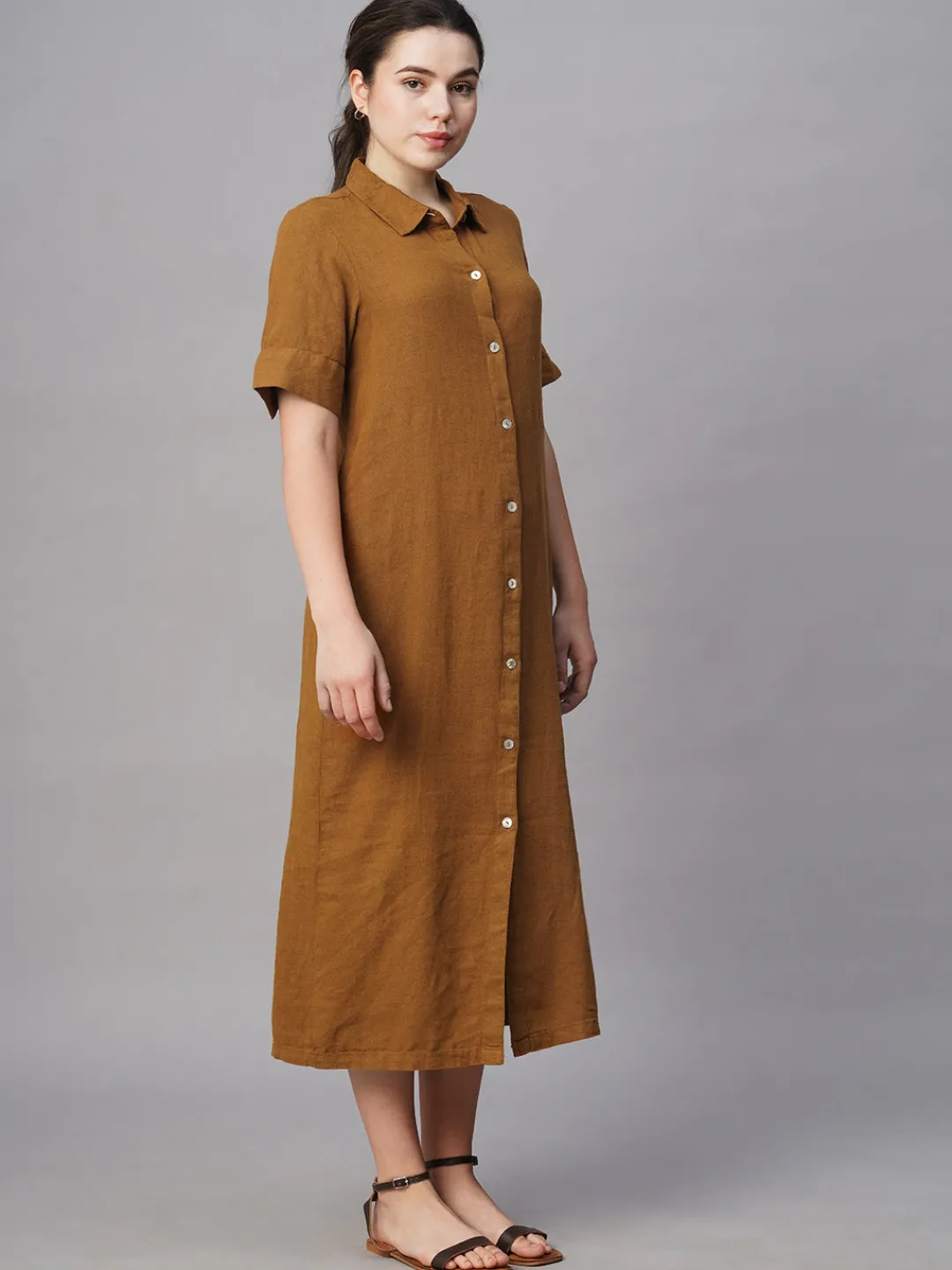 Women Cottonworld Dresses | Dresses^Women's Linen Viscose Regular Fit Dress
