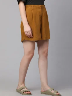 Women Cottonworld Shorts | Shorts^Women's Linen Viscose Regular Fit Shorts