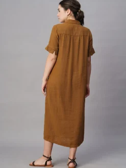 Women Cottonworld Dresses | Dresses^Women's Linen Viscose Regular Fit Dress