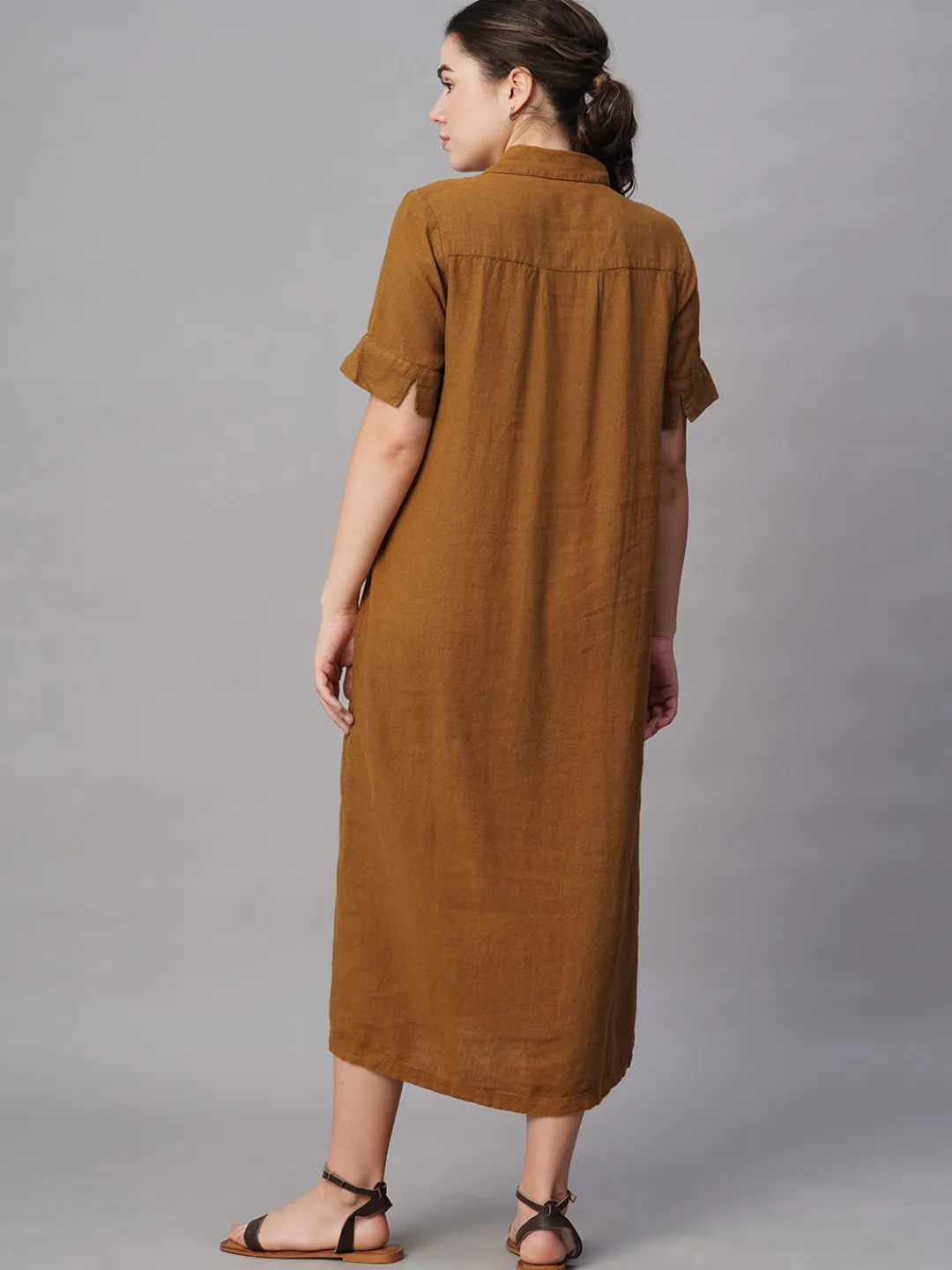 Women Cottonworld Dresses | Dresses^Women's Linen Viscose Regular Fit Dress