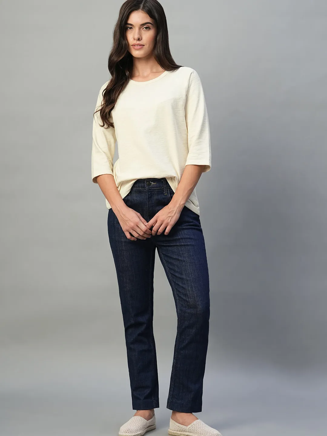 Women Cottonworld Round Neck | Regular Fit^Women's 100% Cotton Regular Fit Tshirt