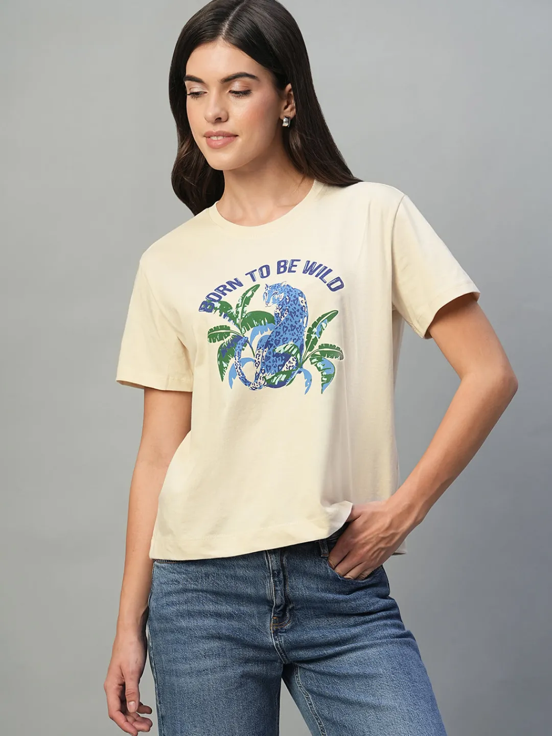 Women Cottonworld Round Neck | Regular Fit^Women's 100% Cotton Regular Fit Tshirt