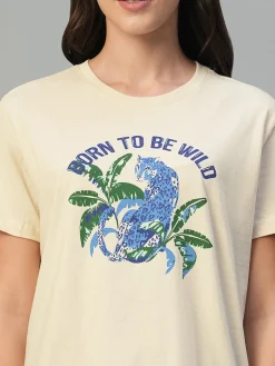 Women Cottonworld Round Neck | Regular Fit^Women's 100% Cotton Regular Fit Tshirt