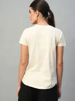 Women Cottonworld Round Neck^Women's 100% Cotton Slim Fit Tshirt