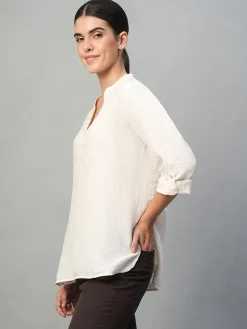 Women Cottonworld Tops & Shirts | Tops & Shirts^Women's 100% Linen Regular Fit Blouse
