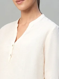 Women Cottonworld Tops & Shirts | Tops & Shirts^Women's 100% Linen Regular Fit Blouse