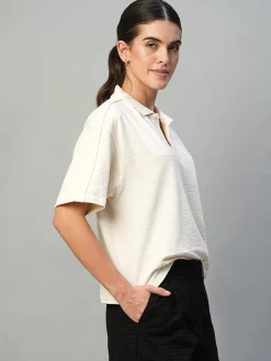 Women Cottonworld Regular Fit^Women's Cotton Elastane Regular Fit Tshirt