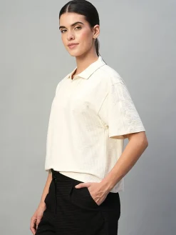 Women Cottonworld Regular Fit^Women's Cotton Elastane Regular Fit Tshirt