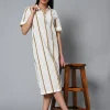 Women Cottonworld Dresses | Dresses^Women's Cotton Linen Regular Fit Dress