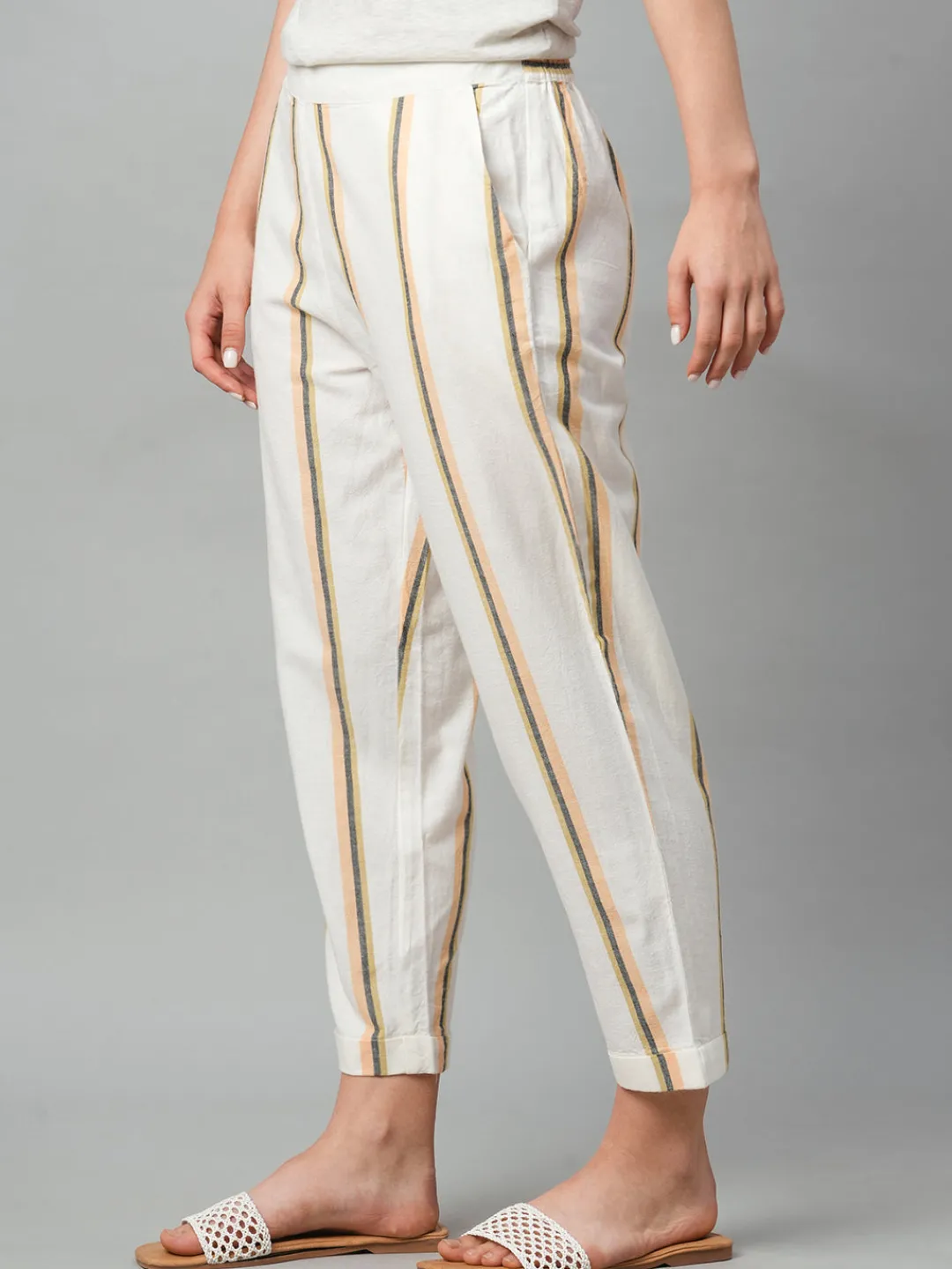 Women Cottonworld Pants | Pants^Women's Cotton Linen Regular Fit Pant