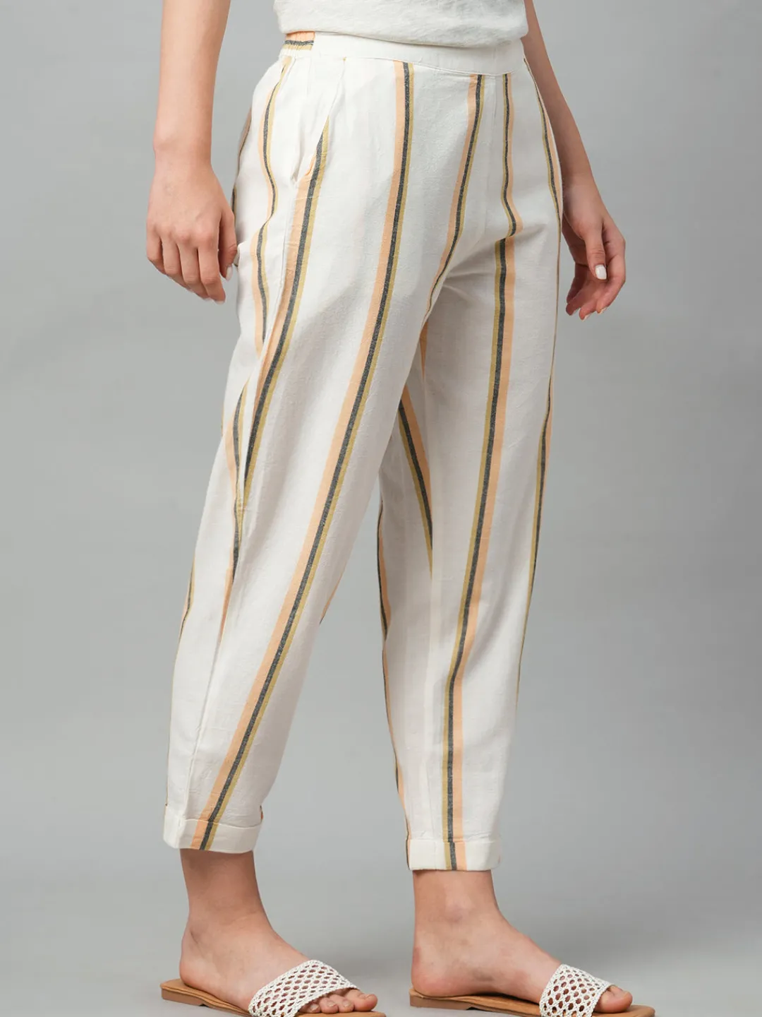 Women Cottonworld Pants | Pants^Women's Cotton Linen Regular Fit Pant
