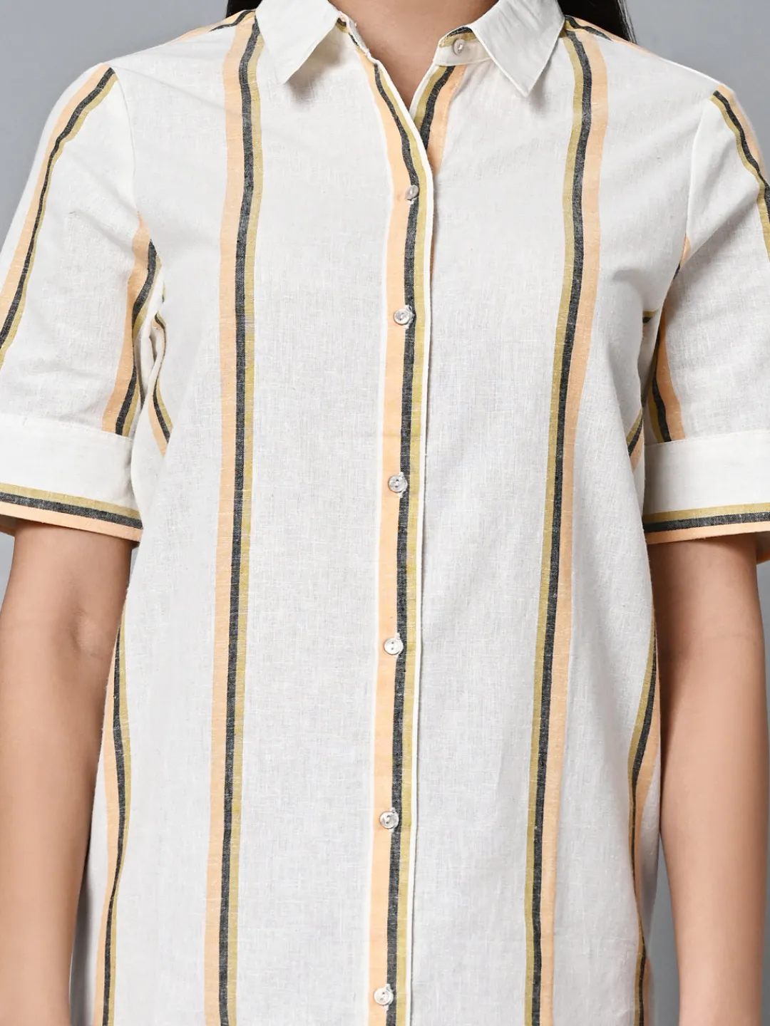 Women Cottonworld Dresses | Dresses^Women's Cotton Linen Regular Fit Dress