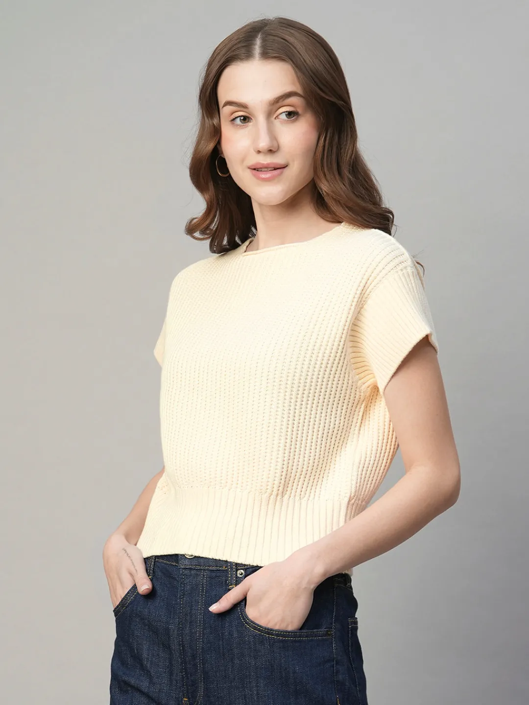 Women Cottonworld Round Neck^Women's Cotton Loose Fit Tshirt