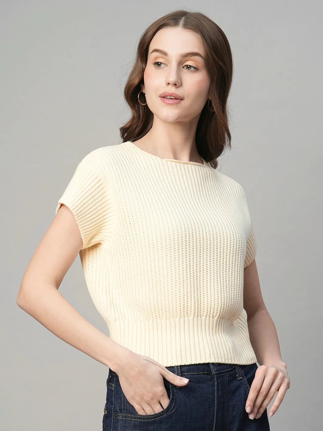 Women Cottonworld Round Neck^Women's Cotton Loose Fit Tshirt