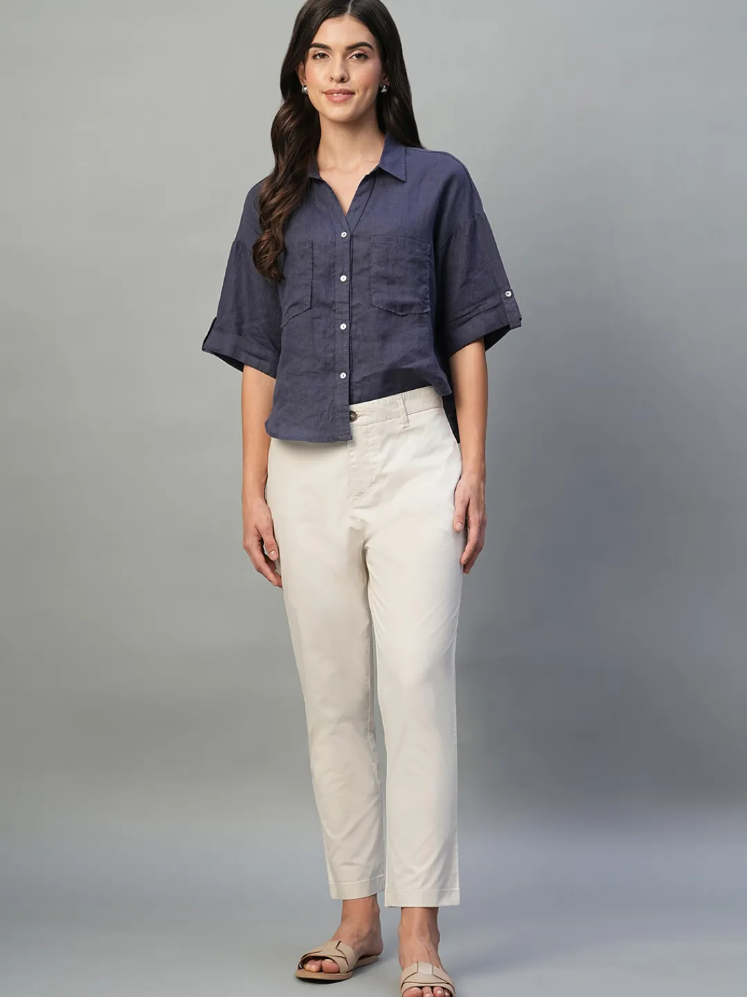 Women Cottonworld Trousers^Women's Cotton Lycra Regular Fit Pant