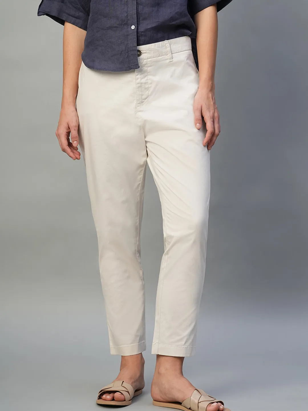 Women Cottonworld Trousers^Women's Cotton Lycra Regular Fit Pant