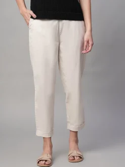 Women Cottonworld Trousers^Women's Cotton Lycra Regular Fit Pant
